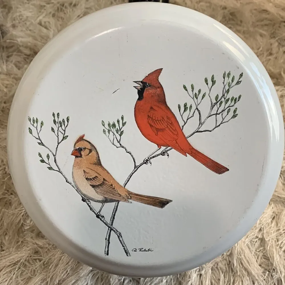 Vintage Delano Studios Dela-Ware Hand Colored Bird Pot